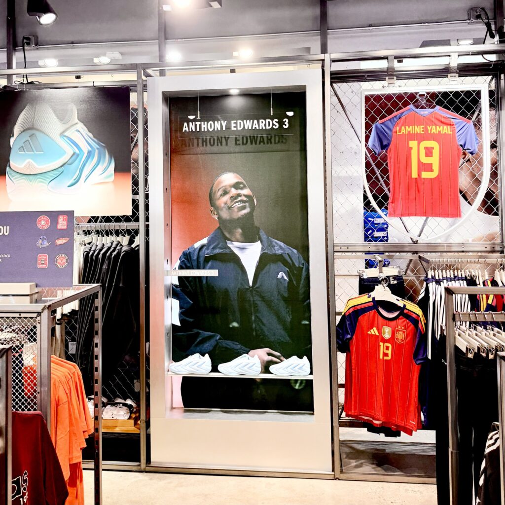 Anthony Edwards SEG fabric graphic installed by Black Diamond Designs at Adidas Lenox Square in Atlanta