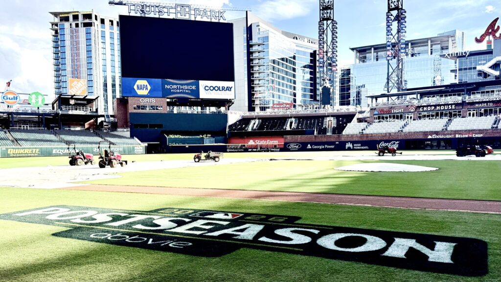 Atlanta Braves 2026 NLDS Playoff Graphics Installation at Truist Park