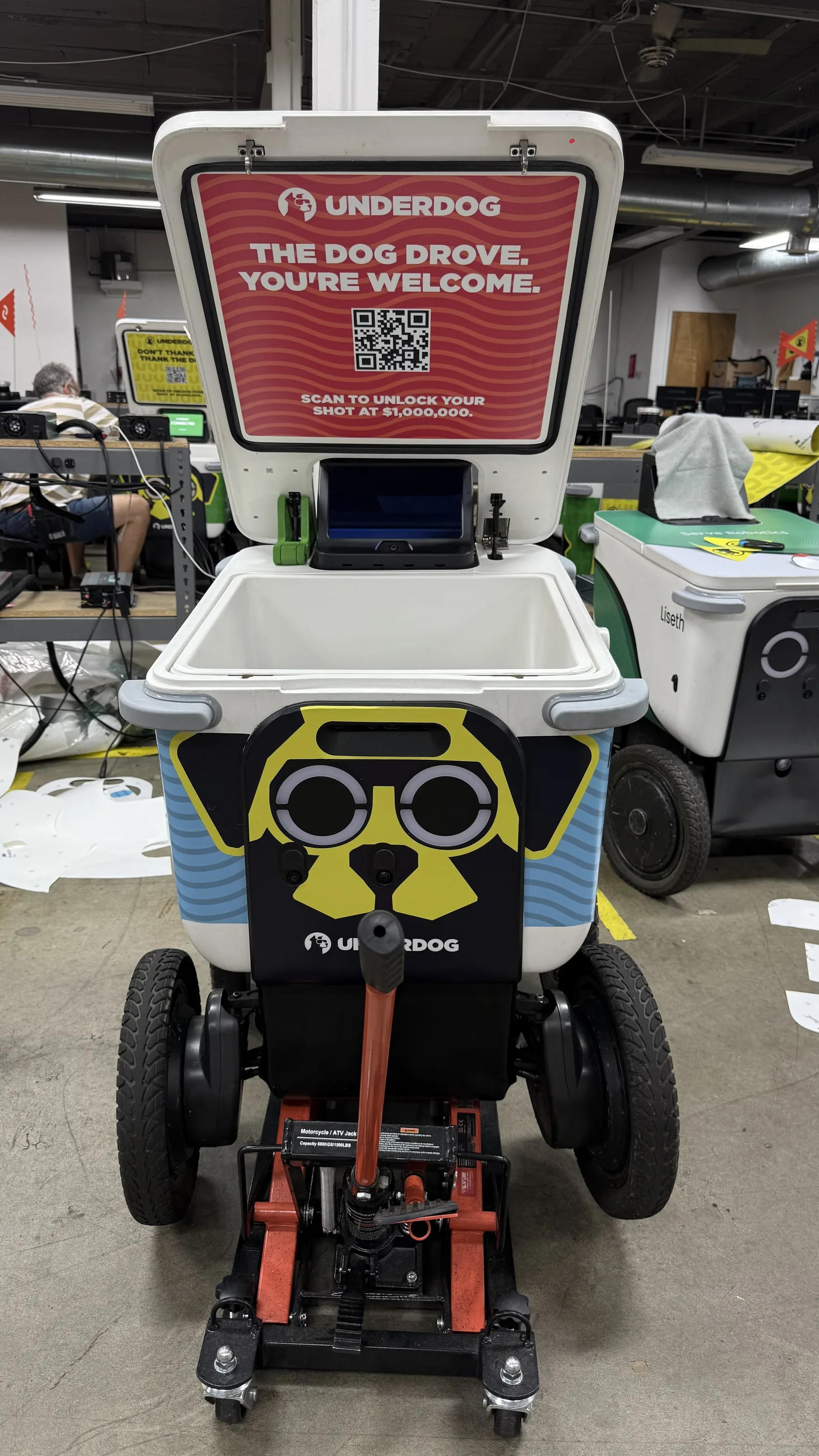 UNDERDOG autonomous delivery robot vinyl fleet wrap near Atlanta